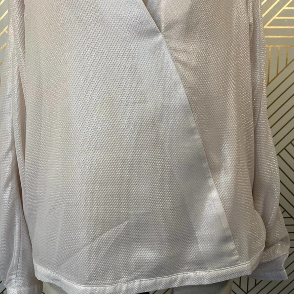 Reiss Maja V-Neck Metallic Top‎ in Neutral - Picture 4 of 12